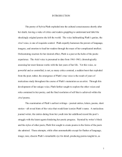 1 INTRODUCTION The poetry of Sylvia Plath exploded into the