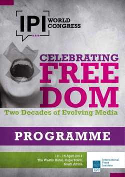 PROGRAMME - International Press Institute