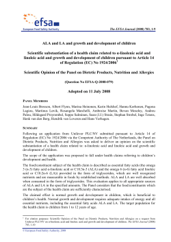 ALA and LA and growth and development of children