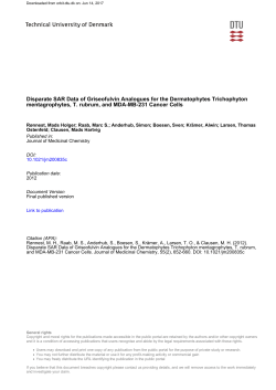 Disparate SAR Data of Griseofulvin Analogues