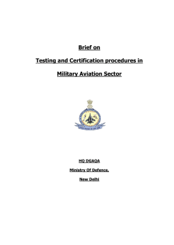 brief on testing and certification procedures in military aviation sector