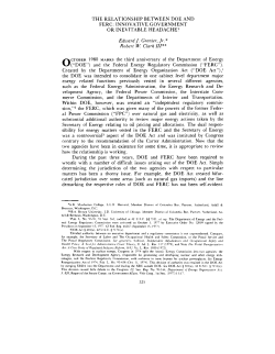 THE RELATIONSHIP BETWEEN DOE AND FERC