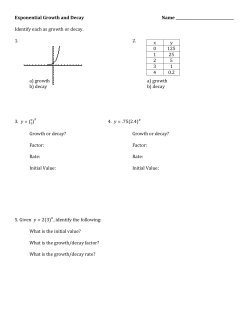 Exponential Growth and Decay Name