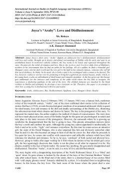 Joyce`s &ldquo;Araby&rdquo;: Love and Disillusionment