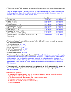 1. What is the speed of light in meters per second