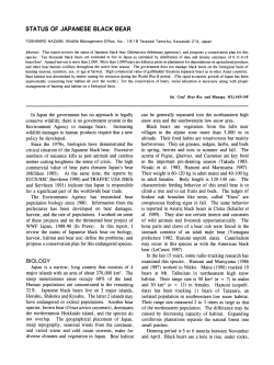 status of japanese black bear - International Association for Bear