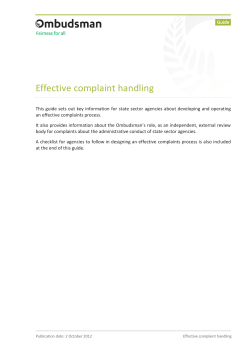Effective complaint handling