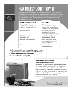 FAD DIETS? DON`T TRY IT!