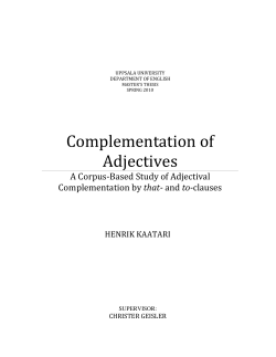 Complementation of Adjectives