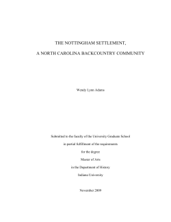THE NOTTINGHAM SETTLEMENT, A NORTH CAROLINA