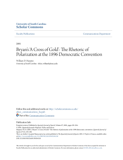 The Rhetoric of Polarization at the 1896 Democratic Convention