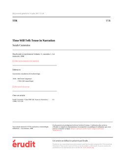 Time Will Tell: Tense in Narration