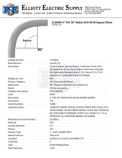 5133820 3" PVC 36" Radius SCH