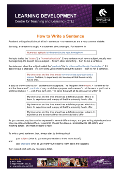 How to Write a Sentence - University of Newcastle