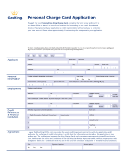 Personal Charge Card Application