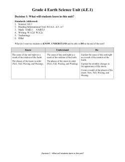 Grade 4 Earth Science Unit (4.E.1)