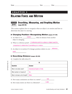 Ch. 3 Relating Force and Motion