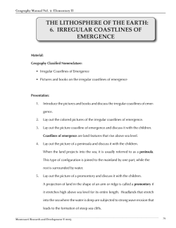 the lithosphere of the earth: 6. irregular coastlines of emergence