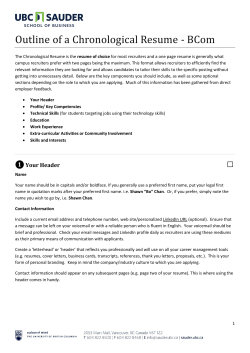 Outline of a Chronological Resume - myBCom