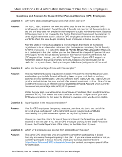 State of Florida FICA Alternative Retirement Plan for OPS Employees