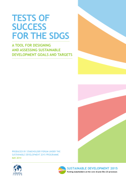 tests of success for the sdgs