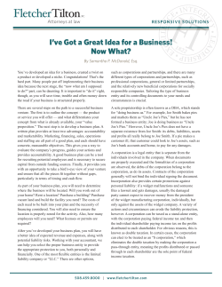 I`ve Got a Great Idea for a Business! Now What?