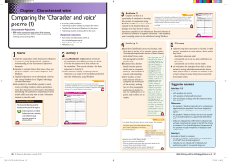 Comparing the `Character and voice` poems (1)