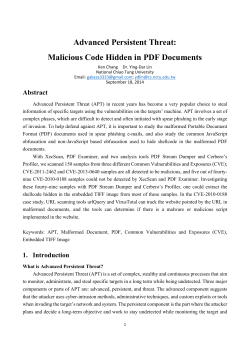 Advanced Persistent Threat: Malicious Code Hidden in