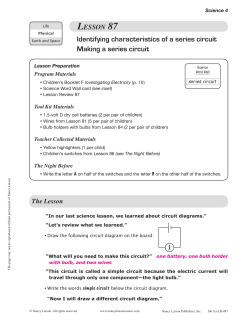 Identifying characteristics of a series circuit Making a series circuit