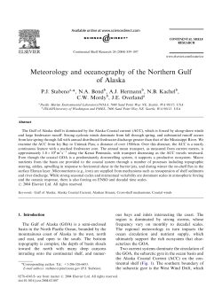 Meteorology and oceanography of the Northern Gulf of Alaska