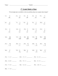 Grade One Math-A