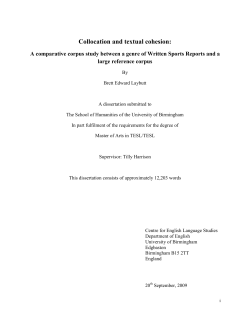 Collocation and textual cohesion