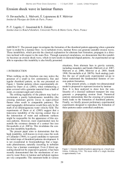 Erosion shock wave in laminar flumes