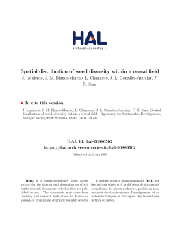 Spatial distribution of weed diversity within a cereal field