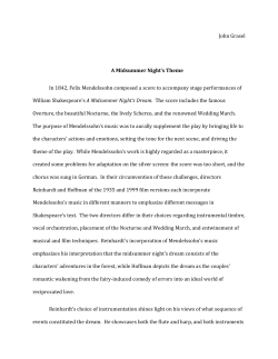 Music in a Midsummer Night`s Dream