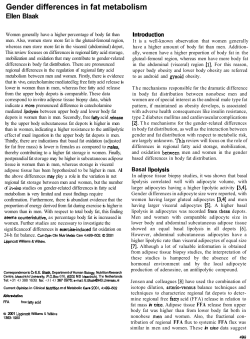 Gender differences in fat metabolism