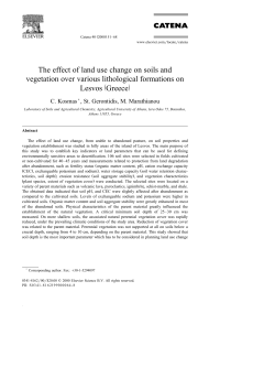 The effect of land use change on soils and vegetation over various