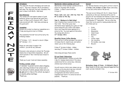 Parking outside school A reminder to parent/carers when dropping