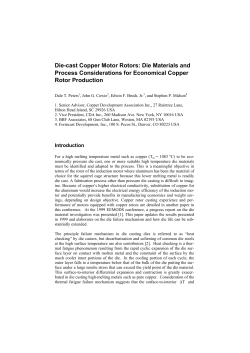Die-cast Copper Motor Rotors: Die Materials and Process