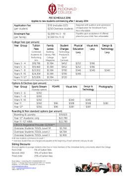 FEE SCHEDULE 201 FEE SCHEDULE 2016 College Fees (per