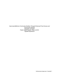 Improving Baltimore Community Nutrition Through Enhanced Food