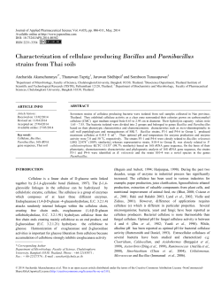 Characterization of cellulase producing Bacillus