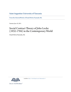 Social Contract Theory of John Locke - SelectedWorks