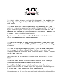 The 2013-14 recipient of the Les and Evelyn Riley