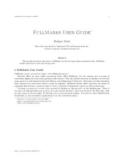 FullMarks User Guide
