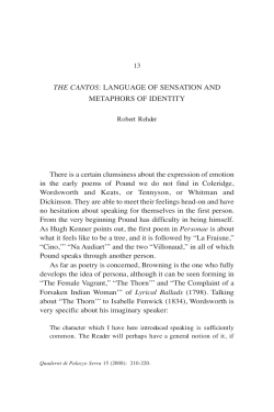 THE CANTOS: LANGUAGE OF SENSATION AND METAPHORS OF
