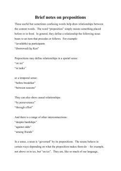 Brief notes on prepositions
