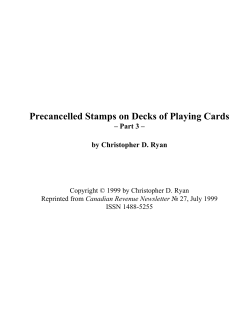 Precancelled Stamps on Decks of Playing Cards