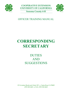 Corresponding Secretary
