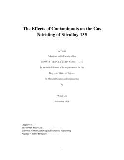 The Effects of Contaminants on the Gas Nitriding of Nitralloy-135